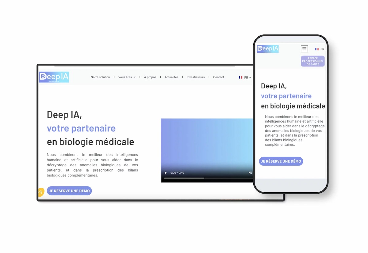 Site web Deepia - deep tech santé